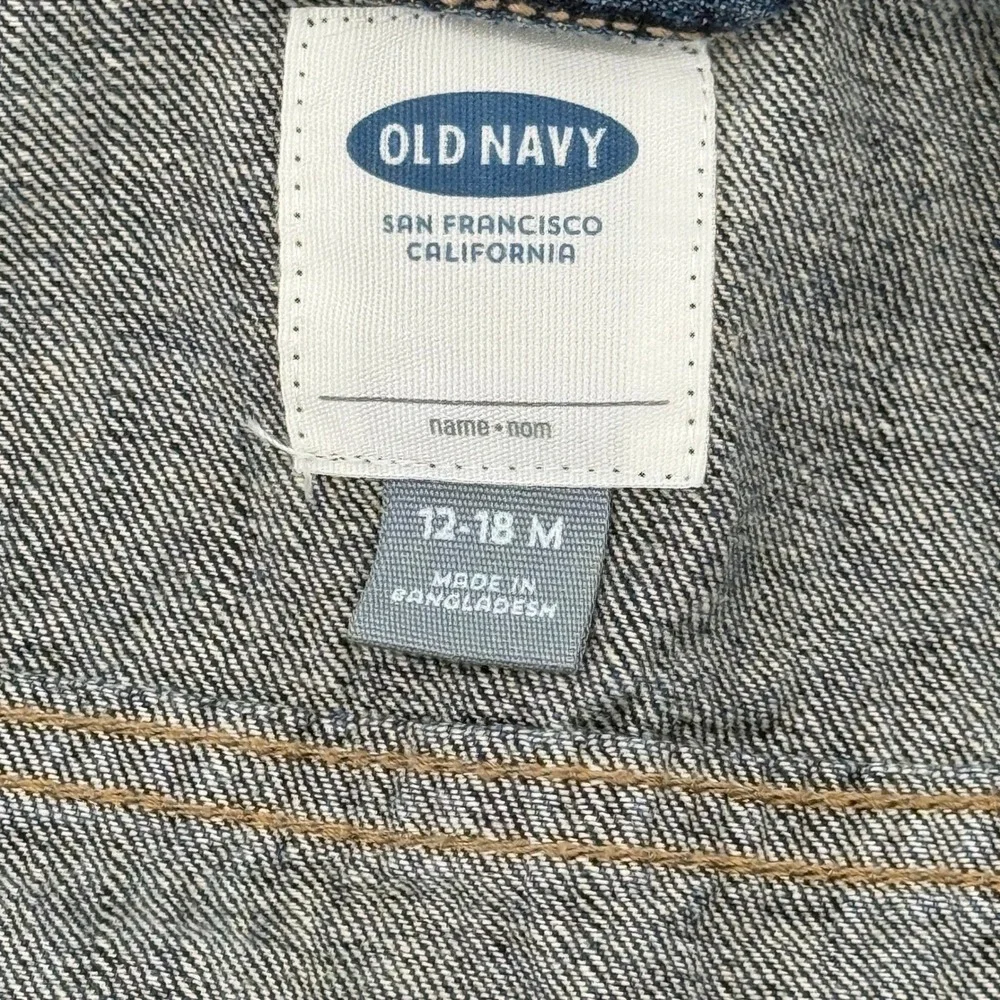 Old Navy Denim Trucker Jacket Baby Boy 12-18 Months Medium Wash Blue‎ Cotton